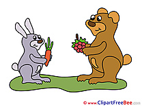 Carrot Rabbit Bear Clip Art download for free