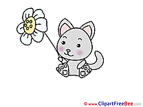Flower Cat Clip Art download for free
