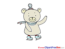 Skates Bear Cliparts printable for free